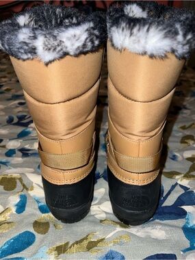 The North Face Tan and Black Faux-Fur Trim Winter Boots